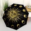 Fases Celestes Douradas: Adesivo Decorativo Místico Sol & LuaGuarda-chuva, Guarda-chuva Dobrável Portátil para Homens e Mulheres, Presente de Natal ES90