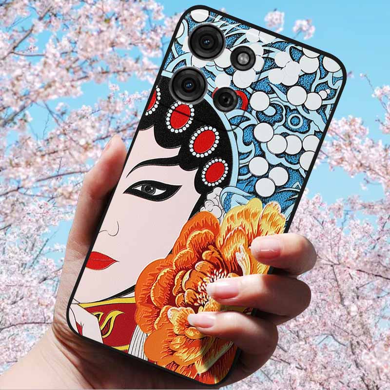 3D Relief Embossed Retro For Motorola Moto G15/ G15 Power Cases Soft Silicone Back Cover Case For Moto G75 5G 3D TPU Relief Case