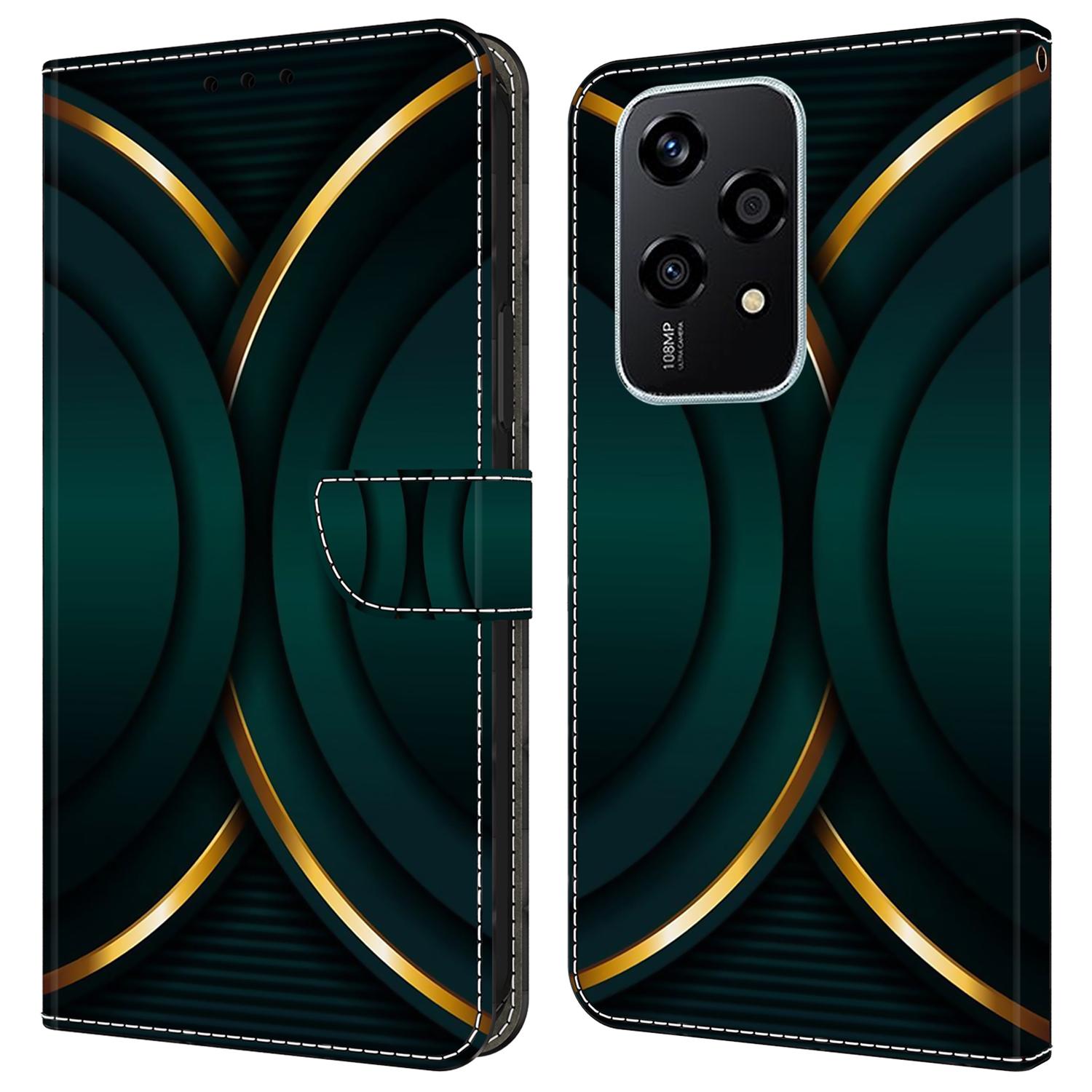 

Чехол для Honor 200 Lite с 3D-узором, кошелек из ПУ кожи, чехол для телефона с подставкой Gold Contour