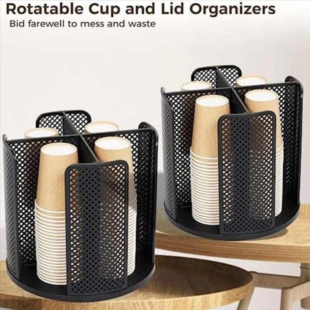 Removable Cup Storage Rack 4 Compartments Paper Cup Holder Desktop Storage Organizer  Milk Tea Shop