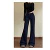 Micro-pull Sweatpants Women's Spring and Autumn Models New High-waisted and Thin Flared Pants Casual Sweater Pants
