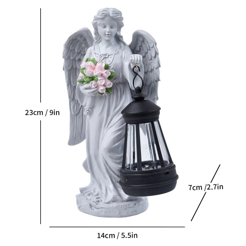 Solar Powered Angel Garden Statue Outdoor Decor Yard Patio Lawn Night Lighting
