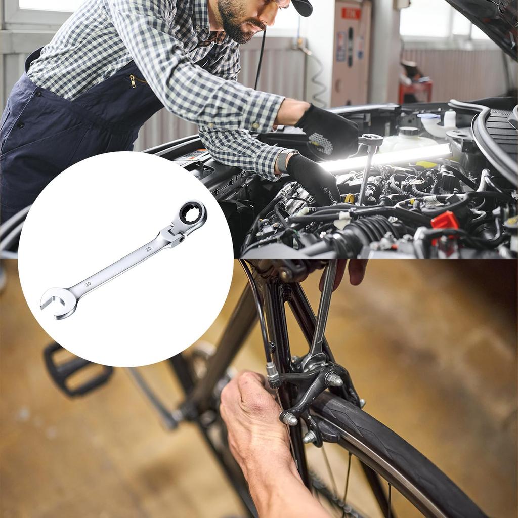 Uxcell 20mm Flex Head Ratchet Rotating Metric Ratchet Combination 72 Chrome Vanadium Ratchet for and Bolts Wrench, 180° Head, Wrench, Teeth, Steel,