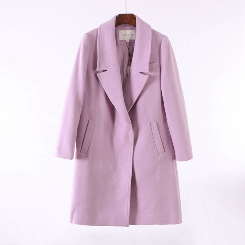 

[Dai] European, American and French Style Classy Pinshang Group Women s New Winter Mid-Length Woolen Coat 6d042 Cherry blossom pink S/160/84A