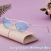 Cat Eye Sunglasses Women Trendy Vintage Vacation Designer Luxury Glasses Unique Metal Frame Brown UV400 Sun Glasses
