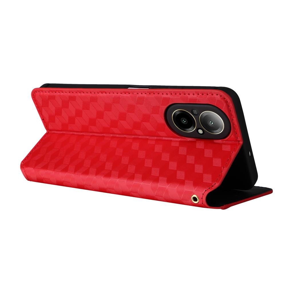 For Realme C67 4G/12 Lite 4G PU Leather Case Flip Wallet Rhombus Imprinted Magnetic Folio Cover
