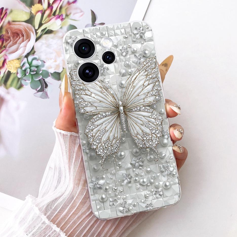 For Oppo Reno 15 FS Case Reno15 F 5G CPH2801 Luxury Butterfly Painted Cover Soft Slim Phone Case For Oppo Reno15 Pro Fundas Bags