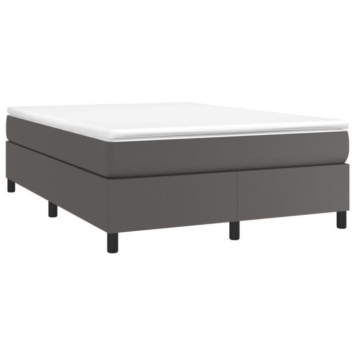 3144624 vidaXL Divan Bed with Mattress Grey 180x200 Cm Faux Leather