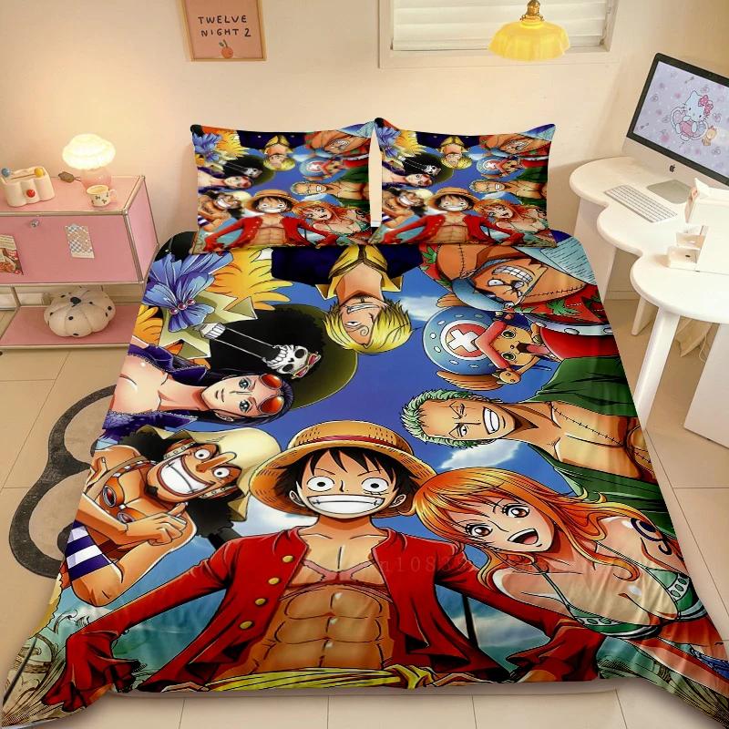 

Soft Duvet Cover One-Piece Lufy Anime Beding Set Comfortable Quilt Cover Warm Comforter Cover King Quen Sized Dimensions for Young Boys Adult People 100*200cm Single
