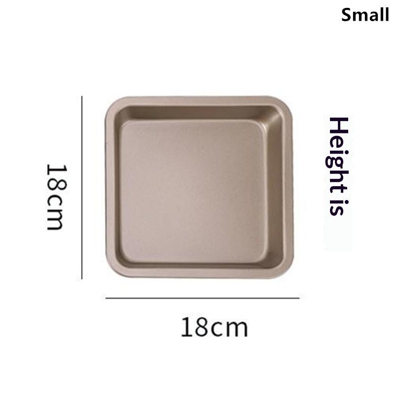 1Pc Carbon Steel Square Cake Baking Tray 6/8 Inch Non-Stick Toast Plate Pizza Cake Mold Baking Pan Bread Oven Bakeware
