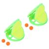 Hand Catching Racket Ball Toy Hand Exercise Ball Throwing Set for Interactive Game Fitness Green