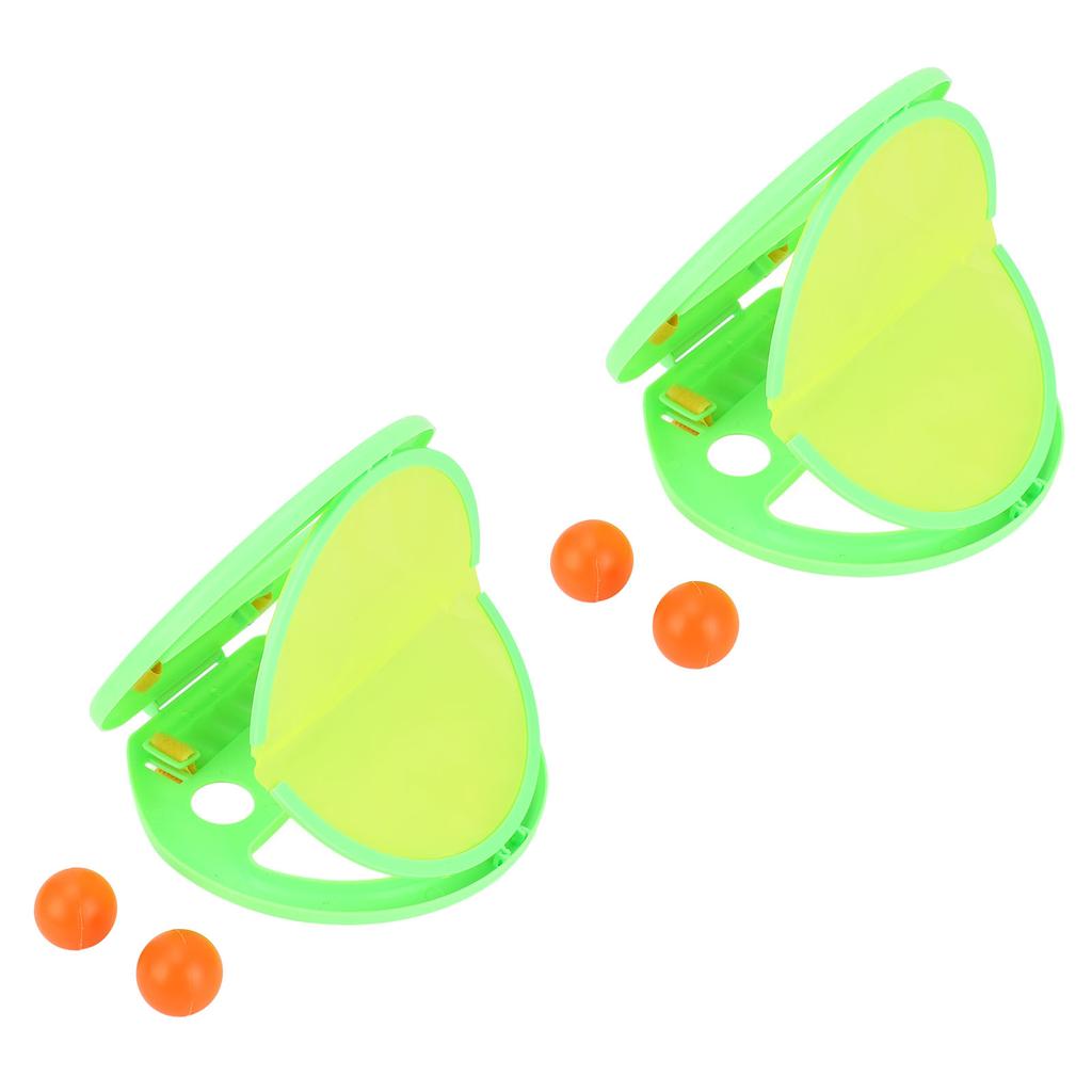 Hand Catching Racket Ball Toy Hand Exercise Ball Throwing Set for Interactive Game Fitness Green