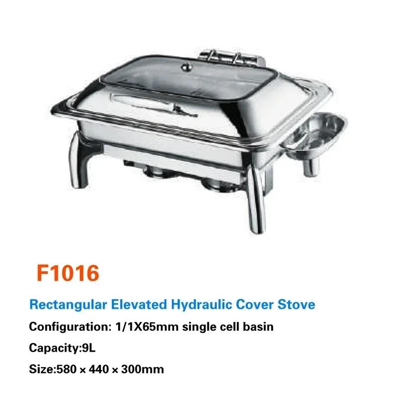 Buffet-Speisenwärmer Kommerzielles Buffet-Chaffing-Dish Luxus für Hotel Hydraulischer Buffetherd Hotpot Edelstahlgeschirr Royal