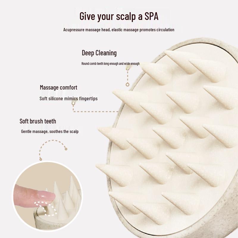 Wheat Straw Silicone Anti-static Scalp Massage Shampoo Brush