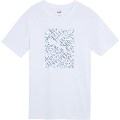 Puma Letter Logo Print Pullover Round Neck Short Sleeve T-Shirt Unisex T-Shirt White 683446-02
