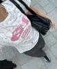 ESCAPEFROM Escf Logo Collage And Vintage Strawberry Full Print Slim Fit Short Sleeve T-Shirt Ivory
