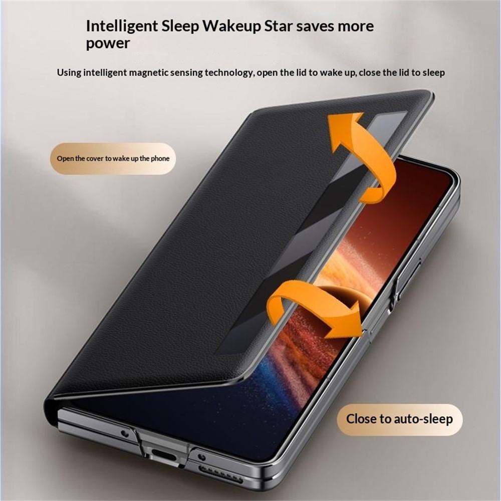 Case for Magic V6 - Leather/PU+Metal, Black, With Stand