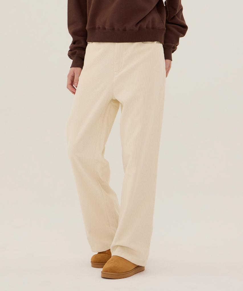 DANGLEDROP Dgdp Corduroy Standard Wide Pants_Ivory