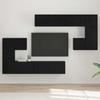 TV Units 4 pcs Black Oak Effect Particleboard