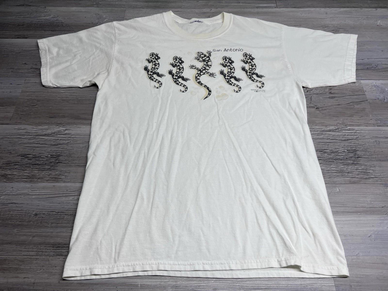 Vintage 90s Gecko Lizard T-Shirt San Antonio Texas Souvenir Tee Del Sol Size XL S