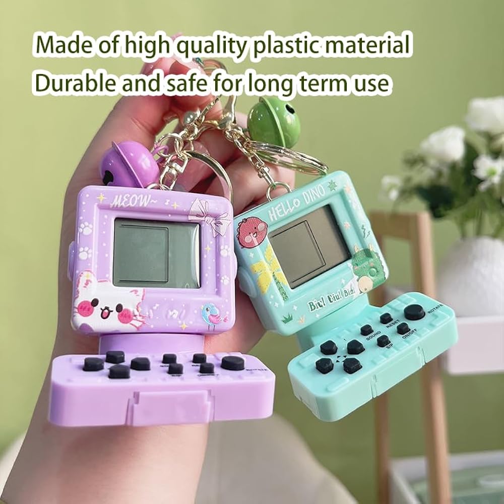 Tetris Portable Game Console Key Holder Nostalgic Toy Cute Key Ring Car Key Key Chain Pendant Kid...
