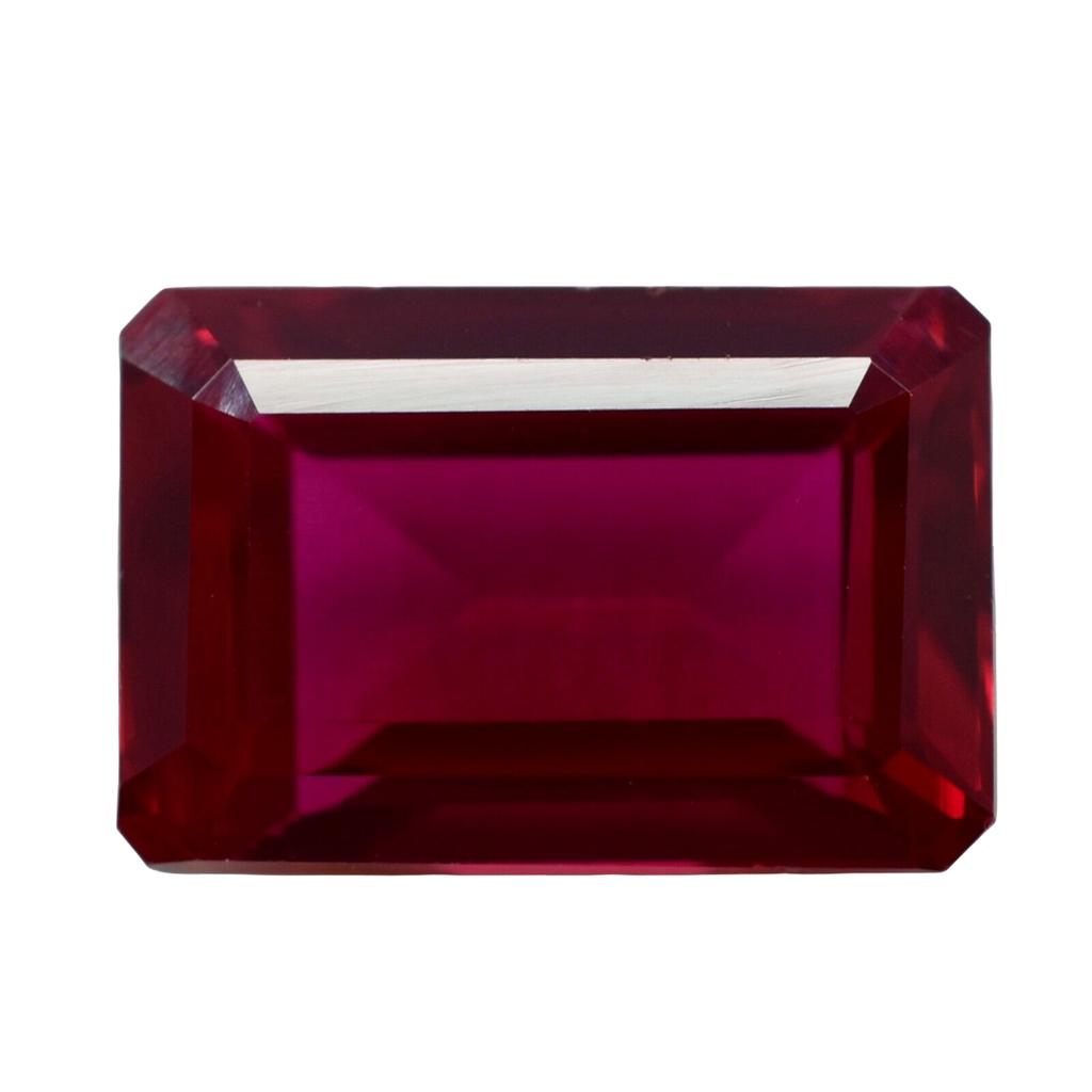 Natural Red Ruby Loose Gemstone Emerald Shape - 8.10 ct Bloody for Jewelry Making and Crafts