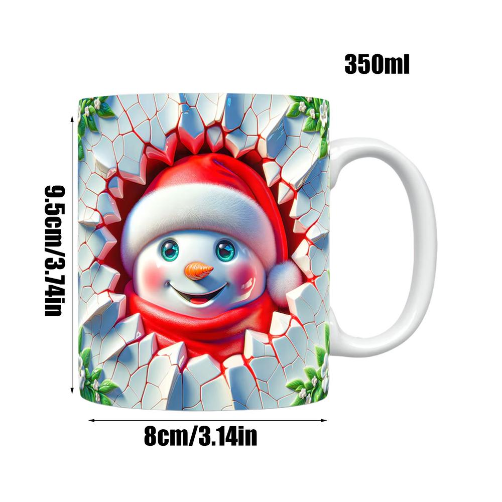 Ceramiczny Kubek do Kawy Ręcznie malowany 3D Świąteczny bałwanek filiżanka do kawy Herbata Filiżanki do gorącej herbaty Kubek do herbaty z mlekiem Kubek śniadaniowy Kubek kuchenny kubek do wody