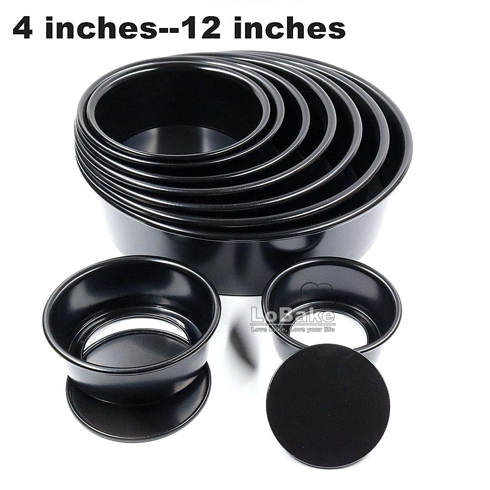 4-12 inches Non-stick Removable Bottom Round Shape Aluminium Chiffon Cake Mould Bread Mold Cupcake Moulds Pans Tin DIY Baking