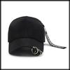 Cap Logo Charm Ring Hat Sports Running Outdoor Men Women CA579 [White Fang] (Black)