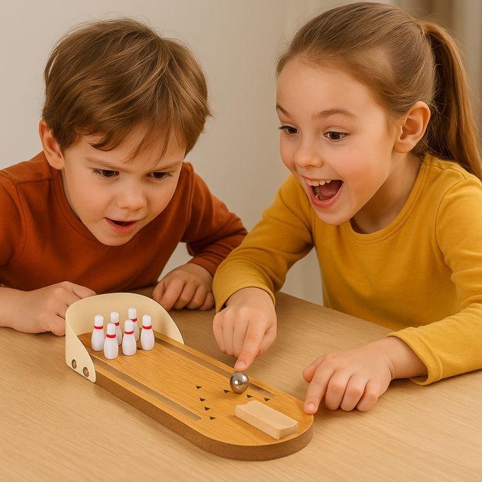 Mini Wooden Bowling Set - SHOP-STORY - BOWLINGO - 28.5 Cm - For Children and Adults - Indoor