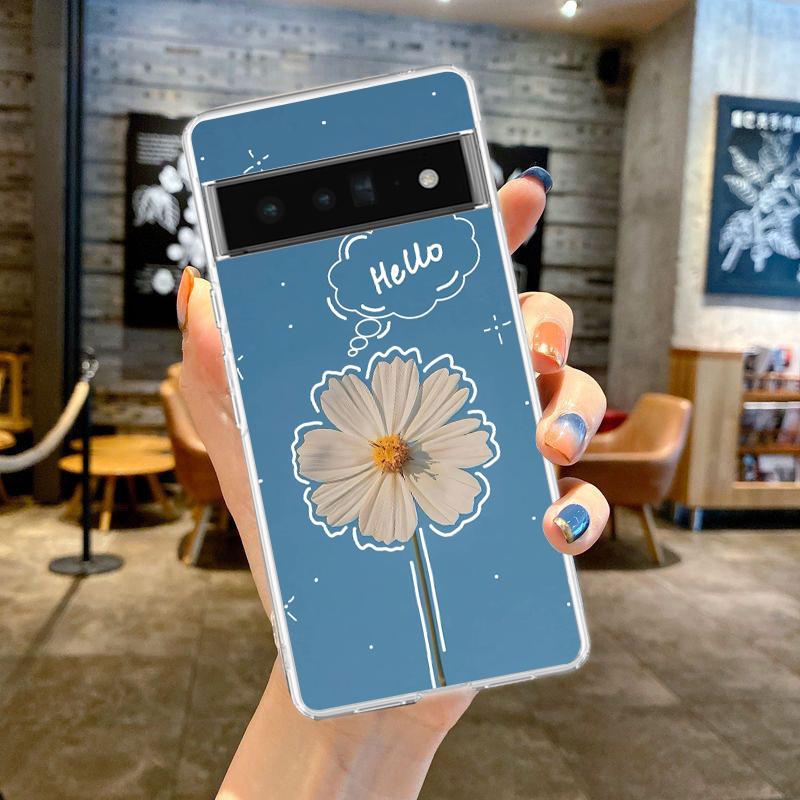 For Google Pixel 10 Pro Clear Phone Case Pixel 9 Pro XL Pixel 8 Pro 9A 8A 7A 7 6A 6 Pro Cover Stylish Flower Patterned Design
