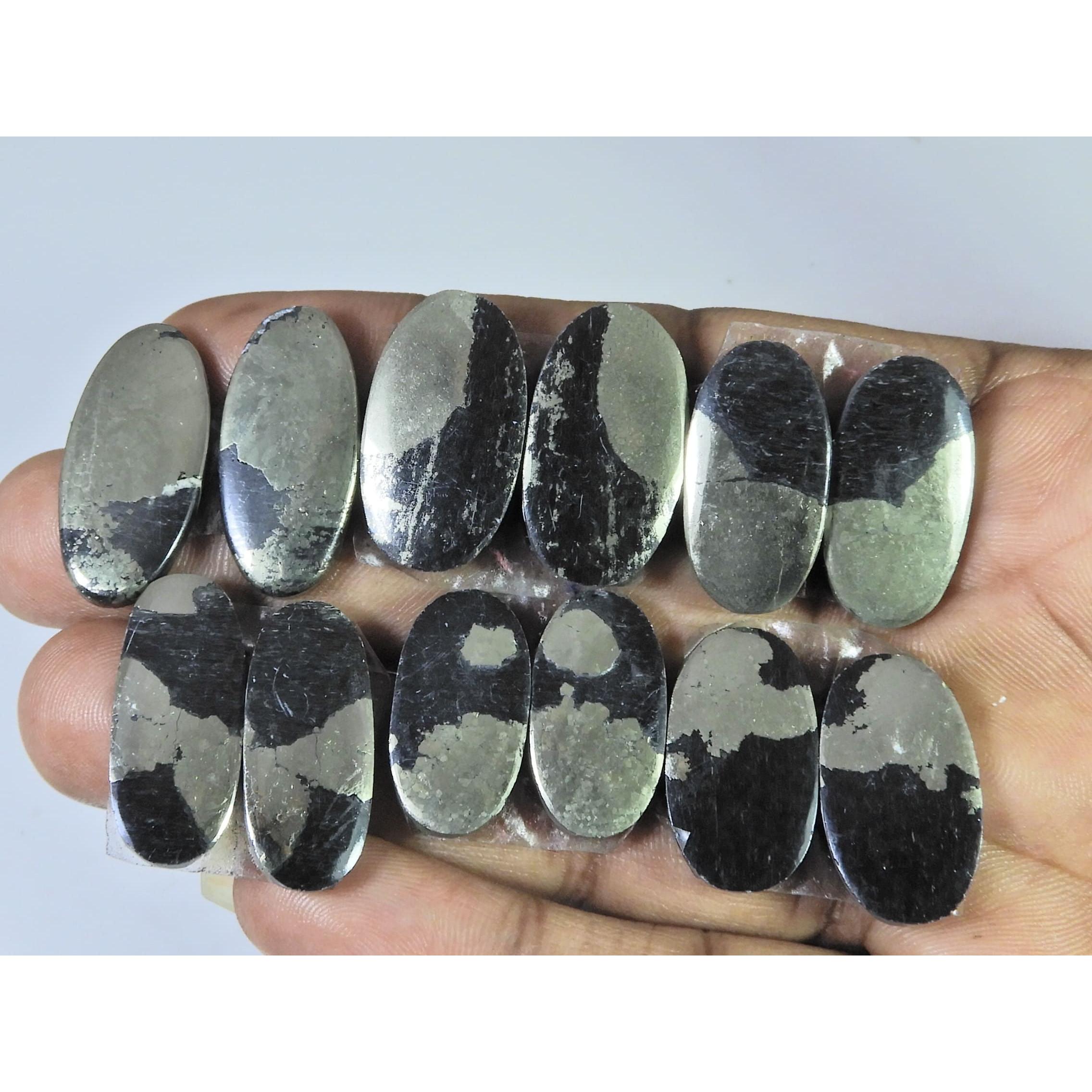 Natural Apache Gold Pyrite Matched Pair Oval Loose Gemstone 6Pair Lot 234Cts C-1336