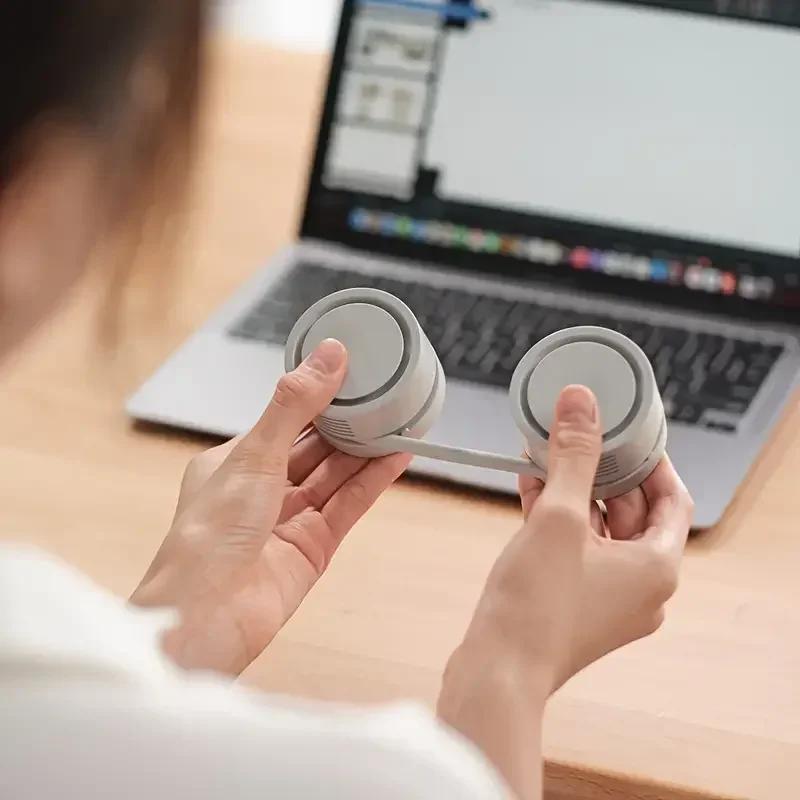 Portable Bladeless Neck Fan, Hands-Free 360° Bendable, 3 Speeds Rechargeable with Aromatherapy for Men/Women fan blade