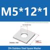 304 Stainless Steel Thickened Square Washer for Curtain Wall (M4-M16)
