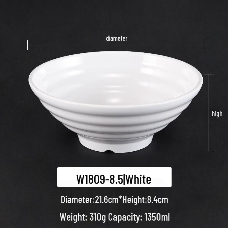Thickened White Melamine Noodle Bowl