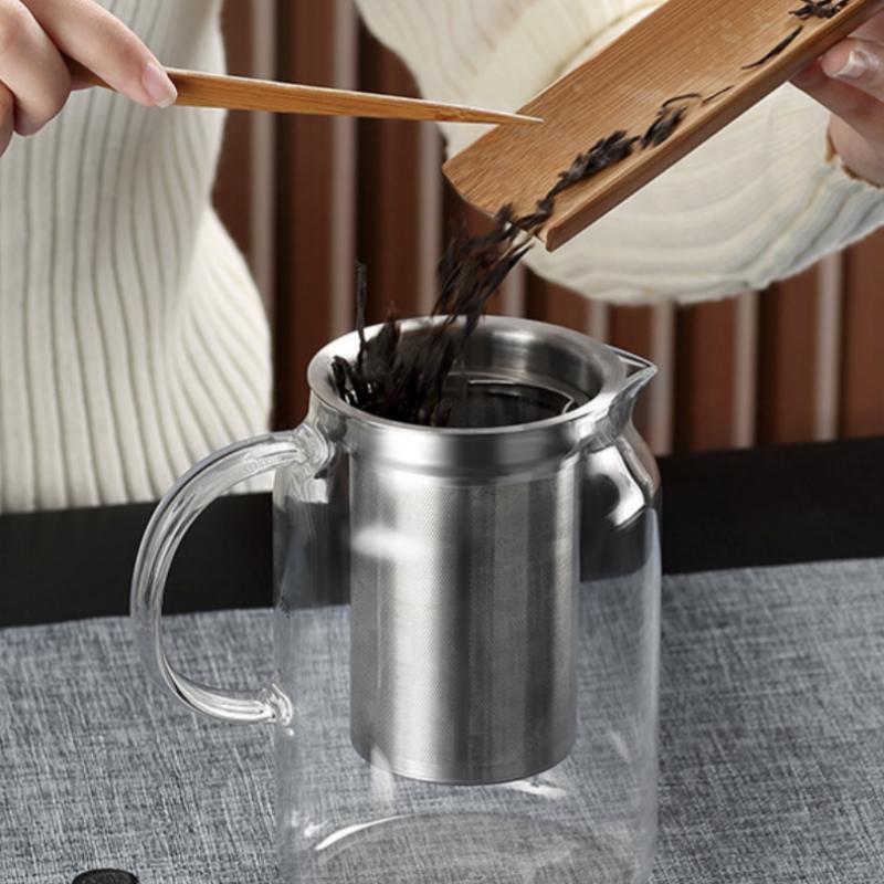 SAMADOYO hitzebeständige Teekanne aus Glas mit Filterfunktion, Haushalts-Teeservice mit großem Fassungsvermögen, 900 ml