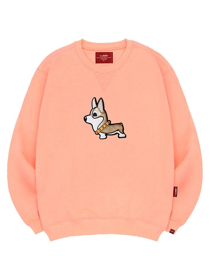 Ellamo Leather Corgi Patch Sweatshirt Unisex Big Size S~4Xl (B Type)