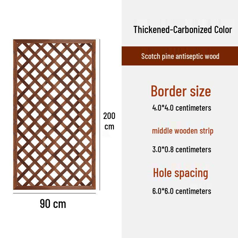 Carbonized Wood Fence and Railing Picket with Climbing Plant Stand for Outdoor Decoration