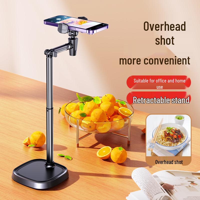 Rilipu Dual Device Adjustable Aluminum Phone Stand for Live Streaming and Overhead Shots
