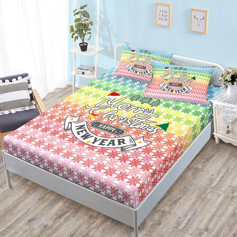 Christmas Mattress Three-Piece Bedspread Children'S Kit Mattress Protective Cover