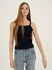 Eleleldijainseutyudio Square Neck Waffle Jersey Tank Top_Navy Blue