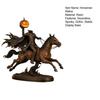 Estatua del Jinete sin Cabeza de Halloween con Luz de Calabaza LED, Decoración de Fantasma Iluminada de Resina, Figura de Caballero, Escultura de Terror para Decoración de Mesa del Hogar
