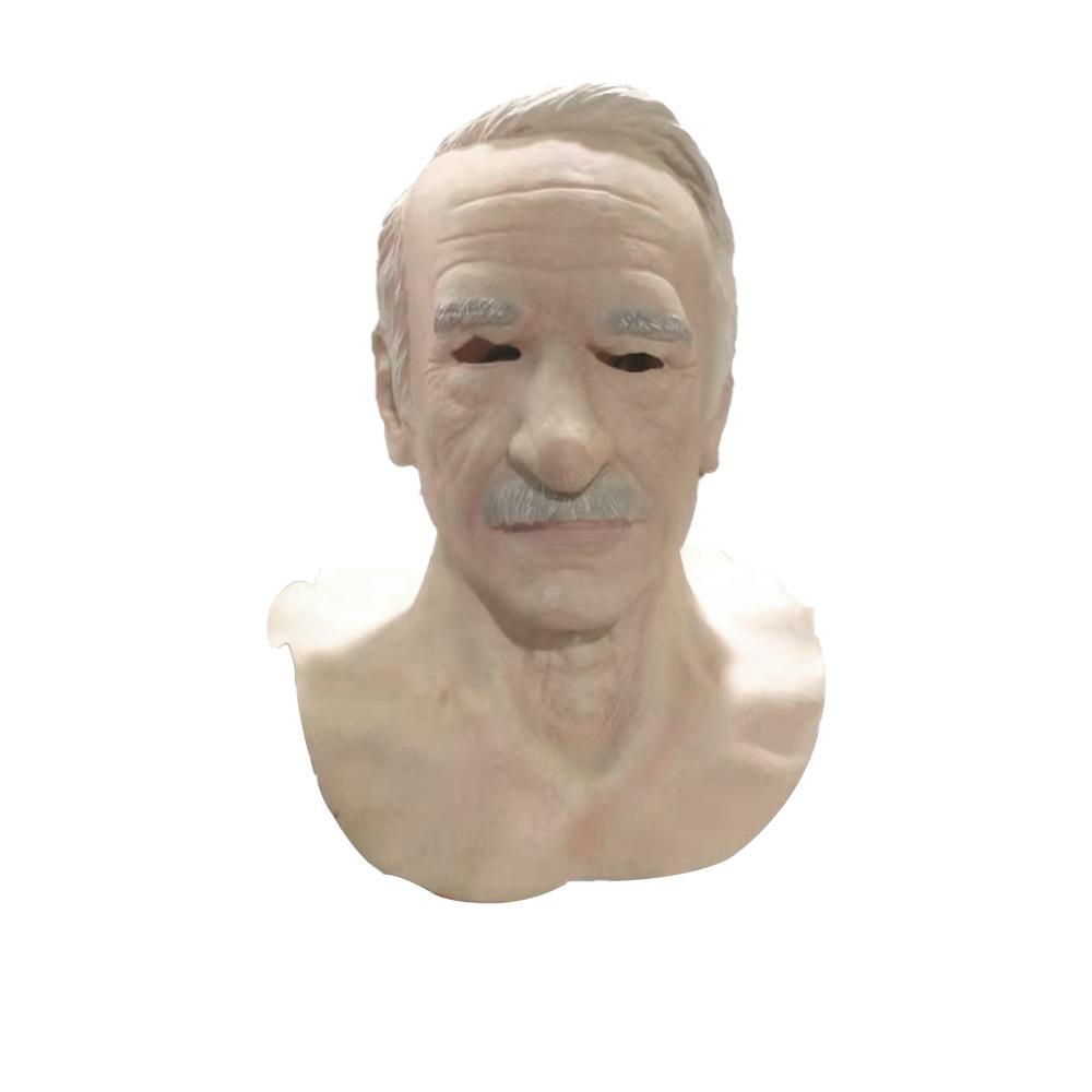 Hot-selling Halloween party old man full latex mask, bar live show masquerade headgear, funny props