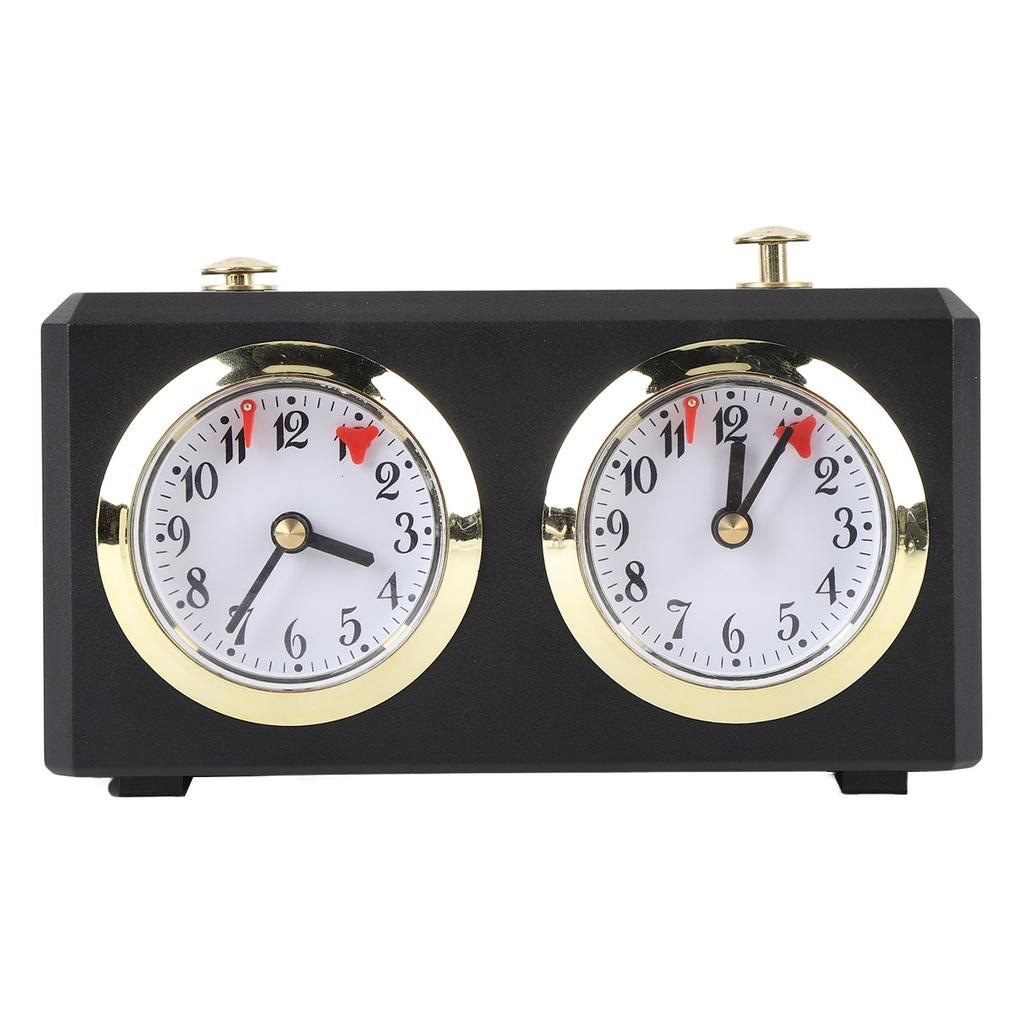 Mechanical Chess Clock Vintage Analog Chess Clock with Large Dials Wind Up Mechanism for Weiqi Competitions Black