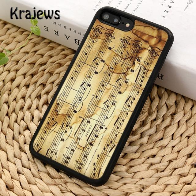 Krajews Piano Keys Vintage Music Notes Soft Phone Case For IPhone 18 17 Air 16 15 14 Plus 11 12 13 Pro Max Coque Fundas