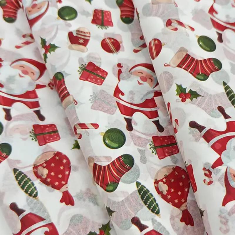 10pcs Snow Pear Paper Christmas Santa Claus Light Elements Gift Wrapping Paper Christmas Packaging Decorative Paper