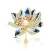 Drop Oil Lotus Brooch, High-end and Niche Pearl Corsage, High-end Vintage Pin