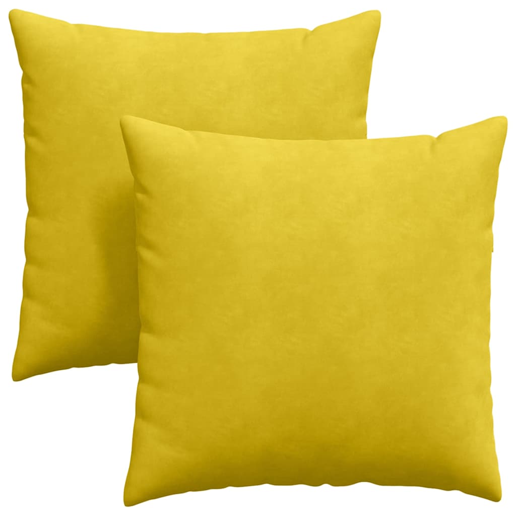 Sofa Cushions 2 pcs Yellow 60 x 60 cm Cord Fabric
