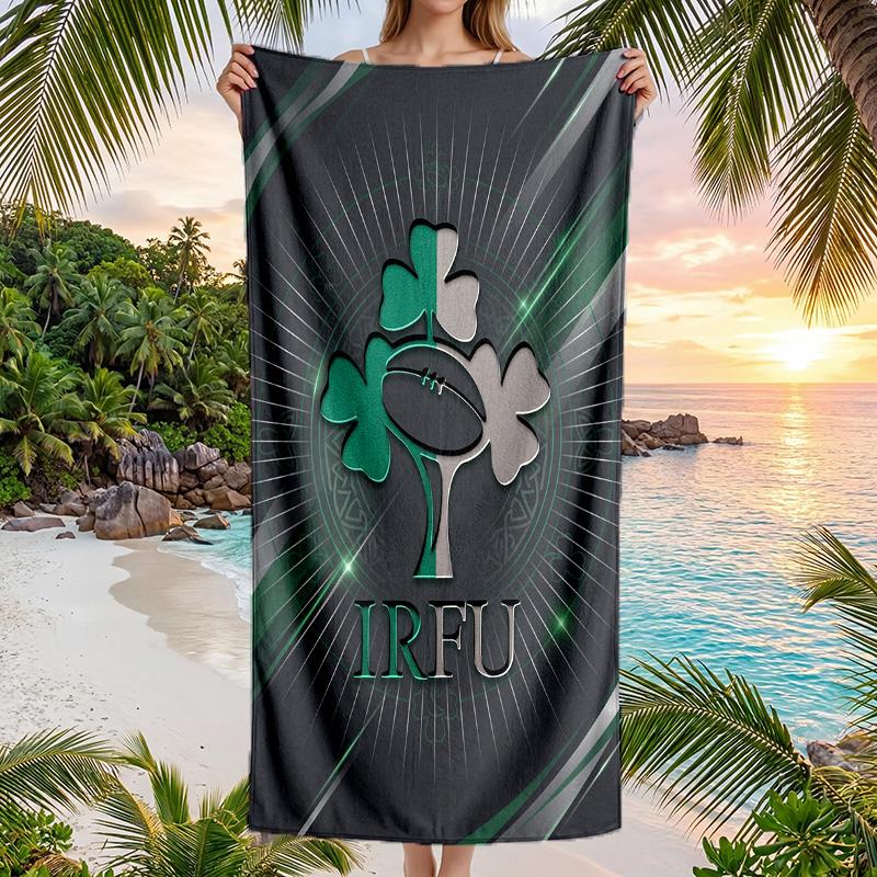 Ireland Rugby Fashion Beach Towel Portable Soft Quick Dry Towel For Swimming Camping Holiday Use