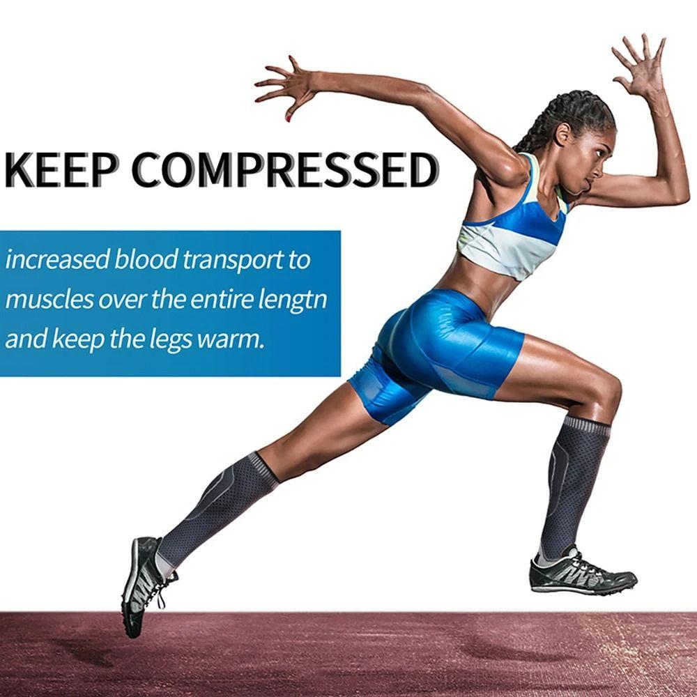 Imitation Nylon Compression Calf Sleeves Knee Support Sleeves  Sports Fitness Cycling